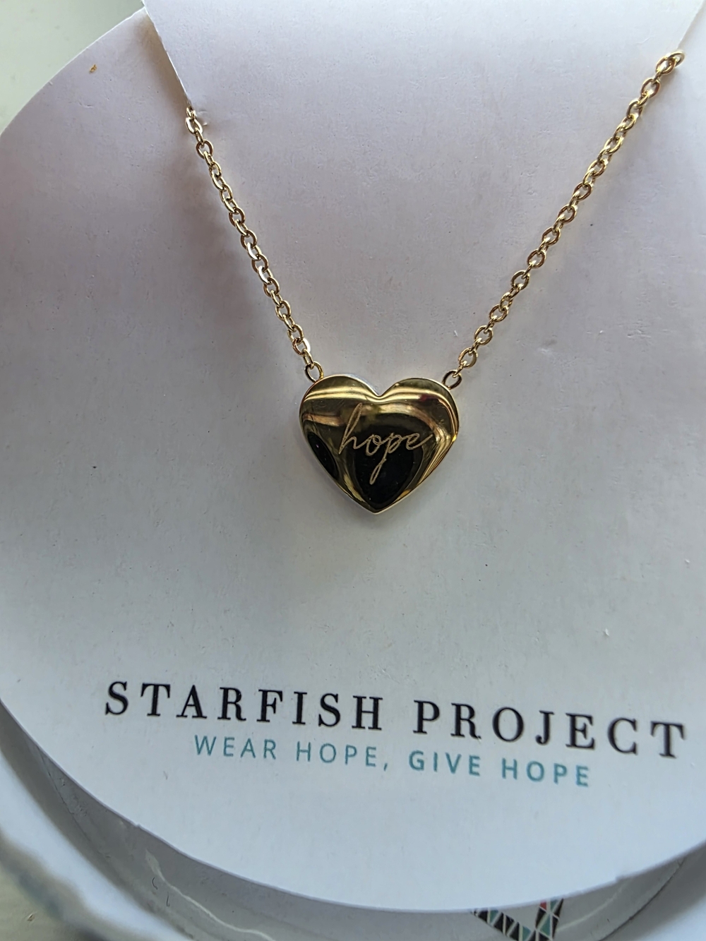 Gold 'Hope' Heart Necklace